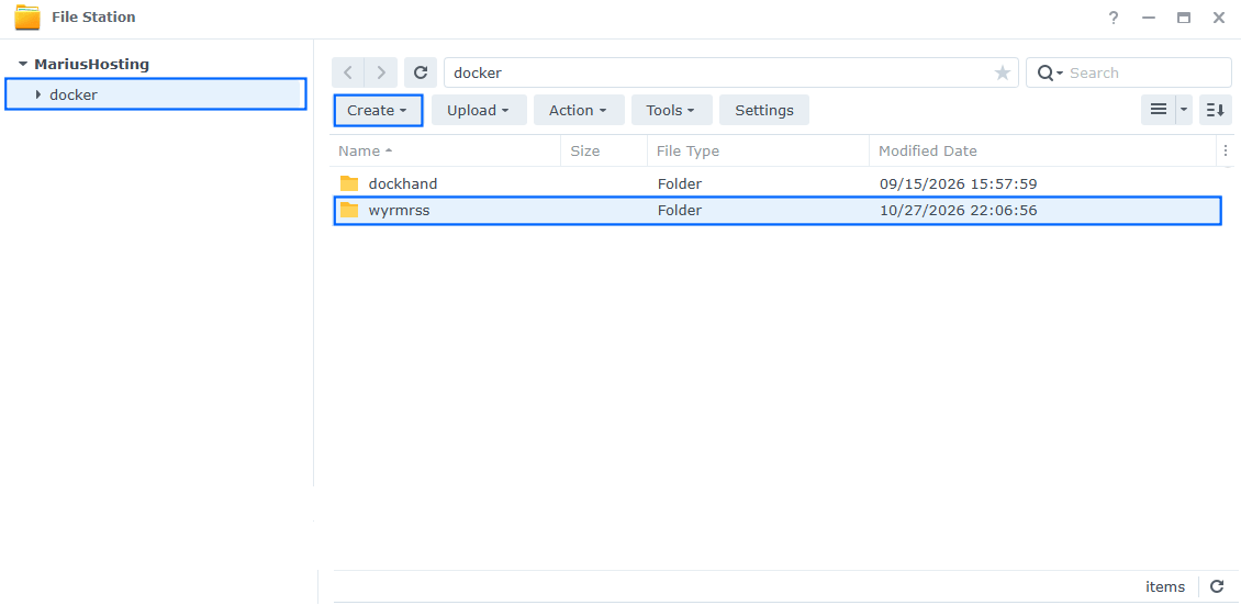 WyrmRSS Synology NAS Set up 1